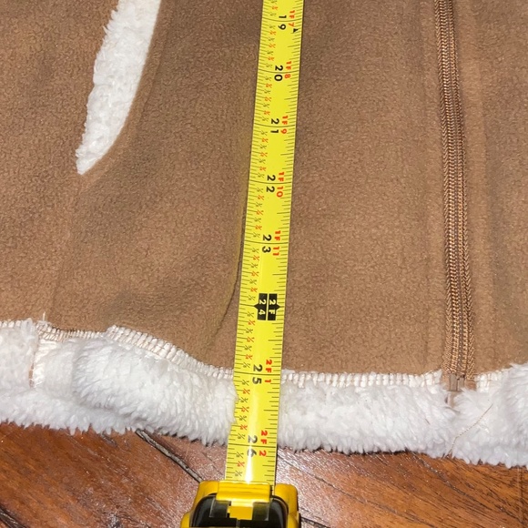 Faded Glory Brown Brushed Hooded Coat with Sherpa like Lining &Trim Sz M - Picture 4 of 9